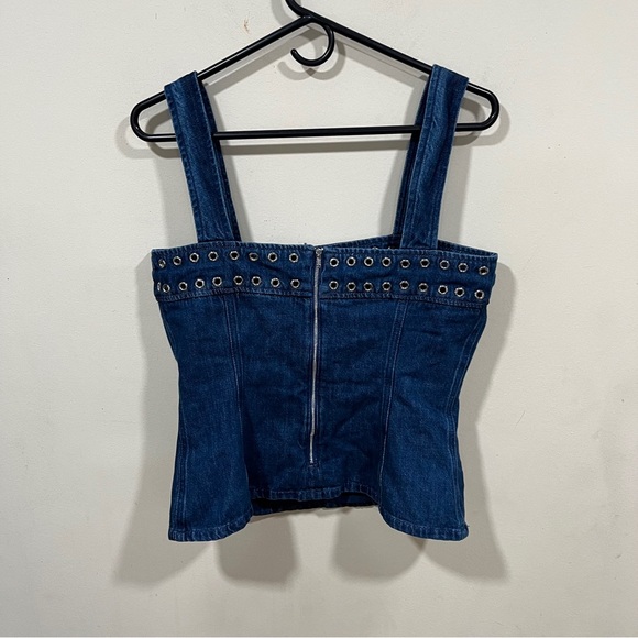 Thalia Top in True Blue Wash Amanda Uprichard size medium buckle denim blouse - Picture 7 of 7